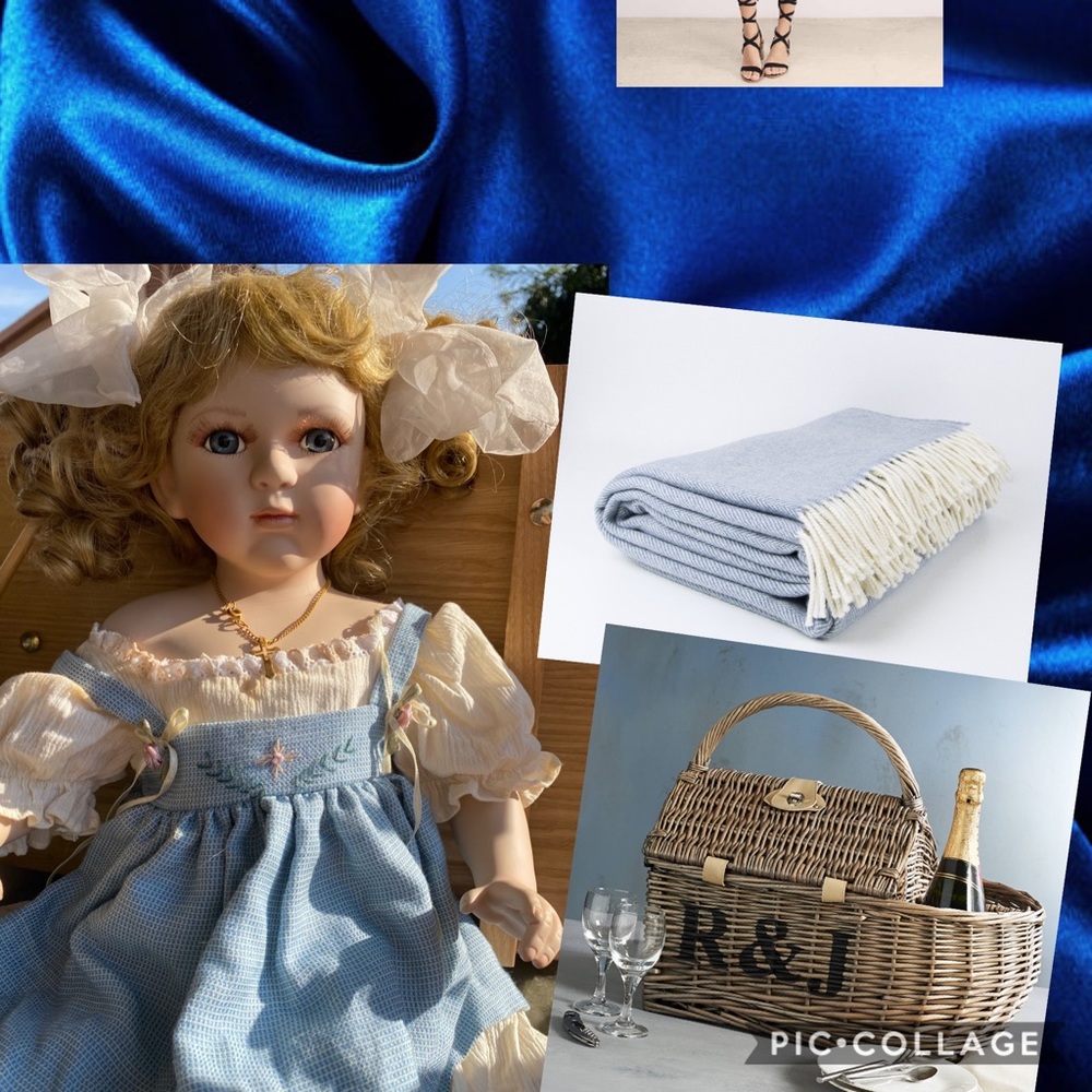 Miss Blue Porcelain Doll